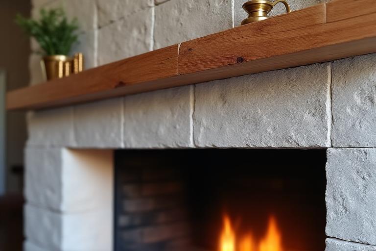 Stone fireplace surround