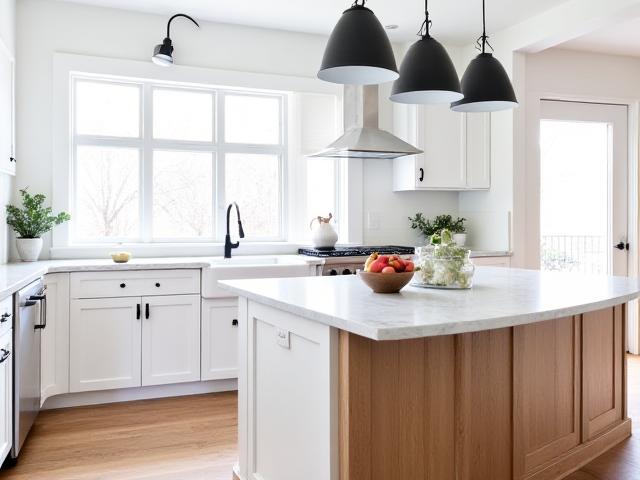 Modern Farmhouse kitchen with central island