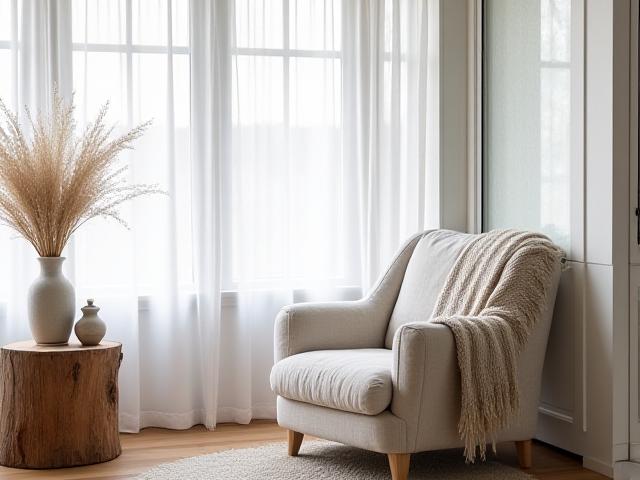 Minimalist farmhouse living area